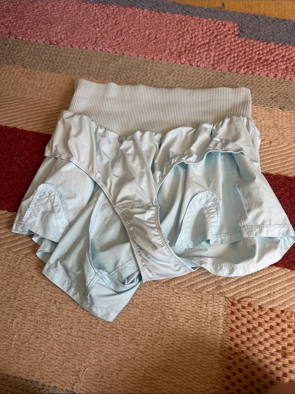 FP Movement by Free People Carpe Diem Pale Blue High-Waist Athletic Shorts - Picture 4 of 4